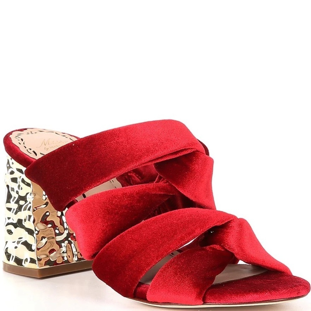 Muse by Marchesa Iris Red Velvet Knotted Sandals